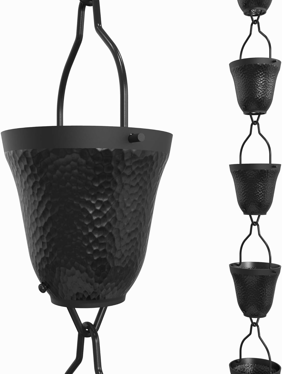 Contempo Rain Chain - 8.5 FT Durable Black Aluminum Design