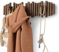 Umbra Picket Coat Rack with 8 Hooks - Wall-Mounted Pine Hook Rail