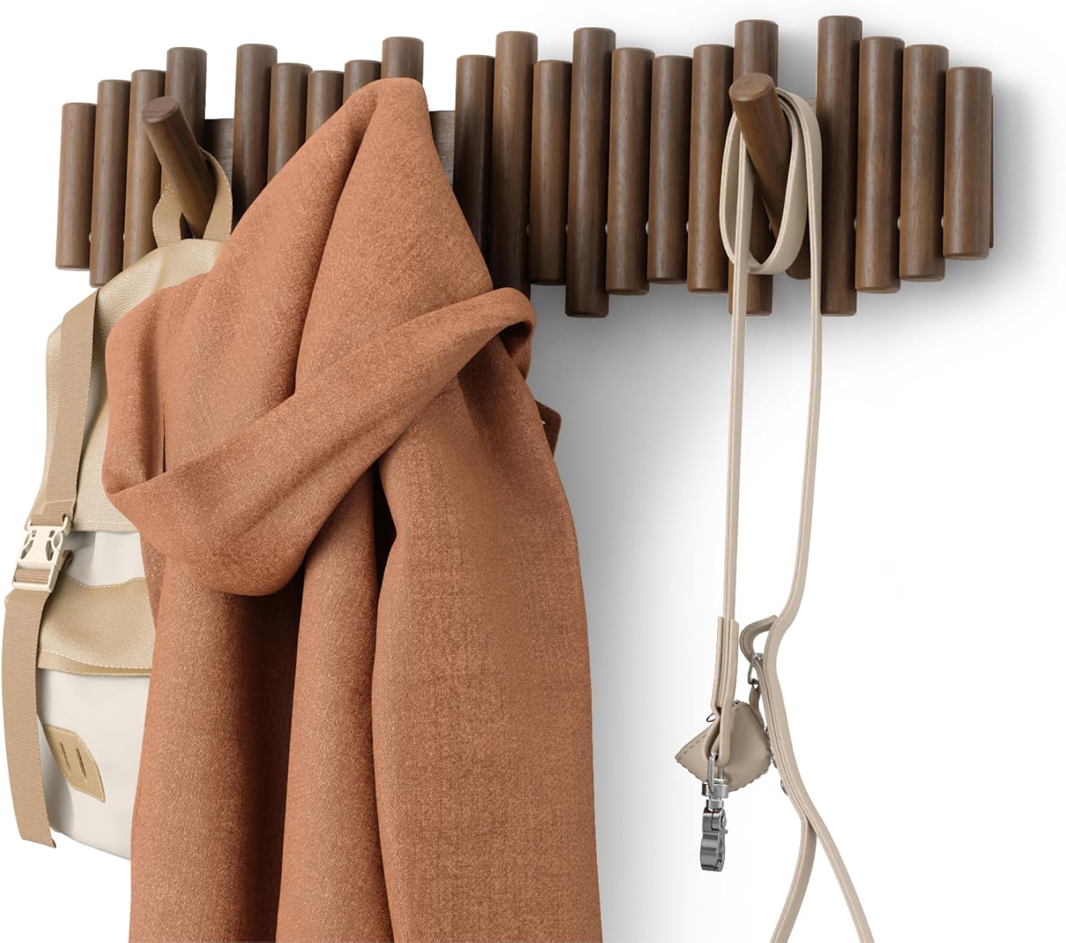 Umbra Picket Coat Rack with 8 Hooks for Stylish Storage