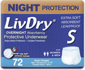LivDry Adult S Incontinence Underwear Overnight Comfort Absorbency