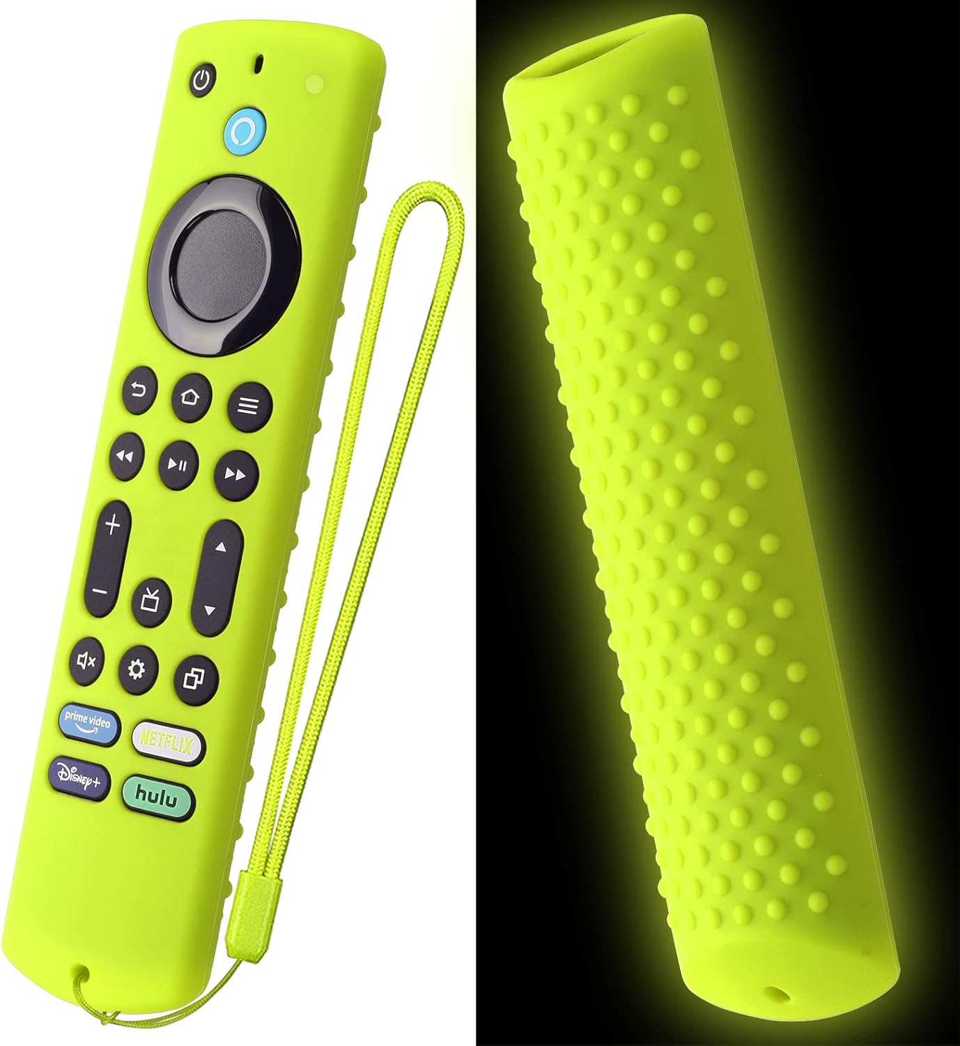Glow Green Silicone Remote Cover - Shockproof & Protective