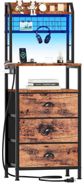Furologee 44ft' Tall Nightstand with LED Lights and Charging Station