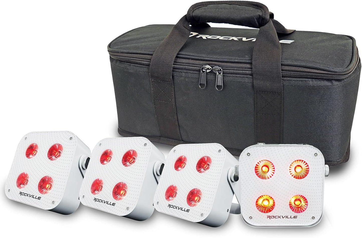 Rockville 4 Pack MINI IR4 LED Par Wash Lights for DJs Events