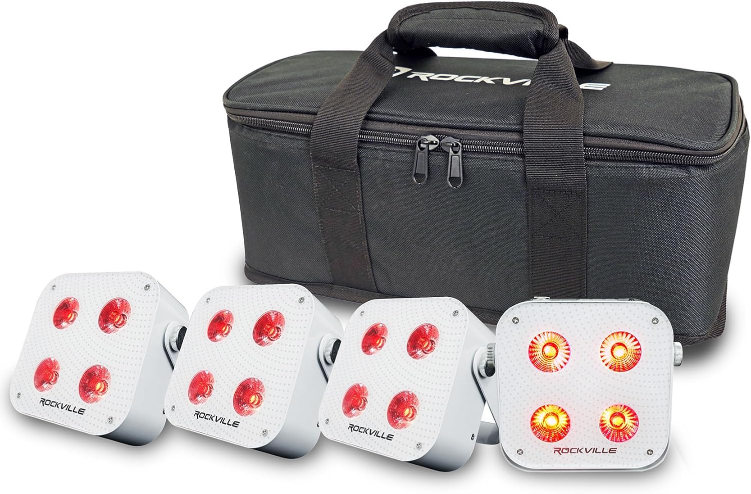 Rockville 4 Pack MINI IR4 LED Par Wash Lights for DJs Events