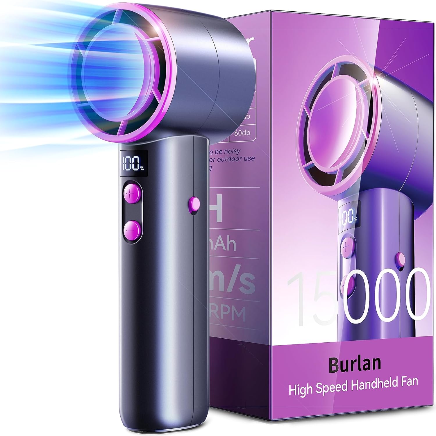 BURLAN Pocket Fan: Quick Cool, Long Hours!
