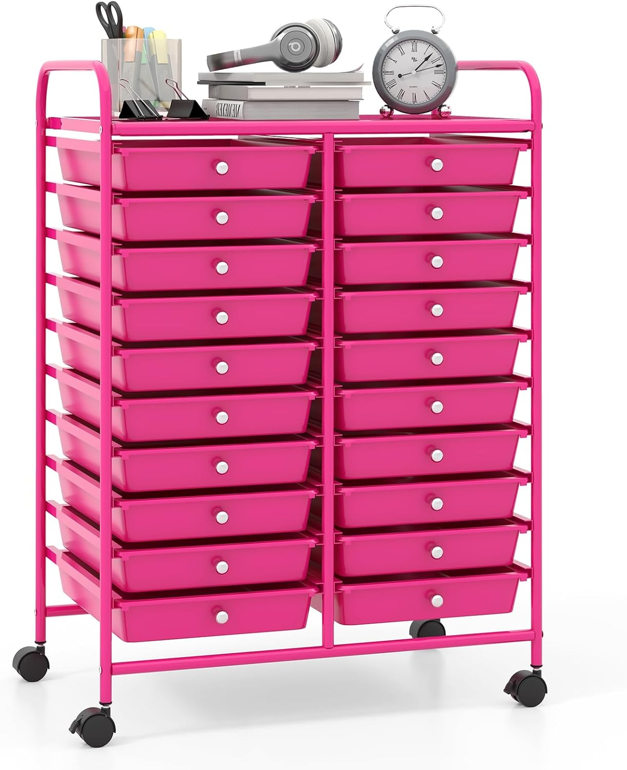 Giantex 20 Drawers Rolling Cart for Classroom and Office Use