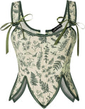 Scarlet Darkness Renaissance Corset Top - Floral Lace Up Bustier