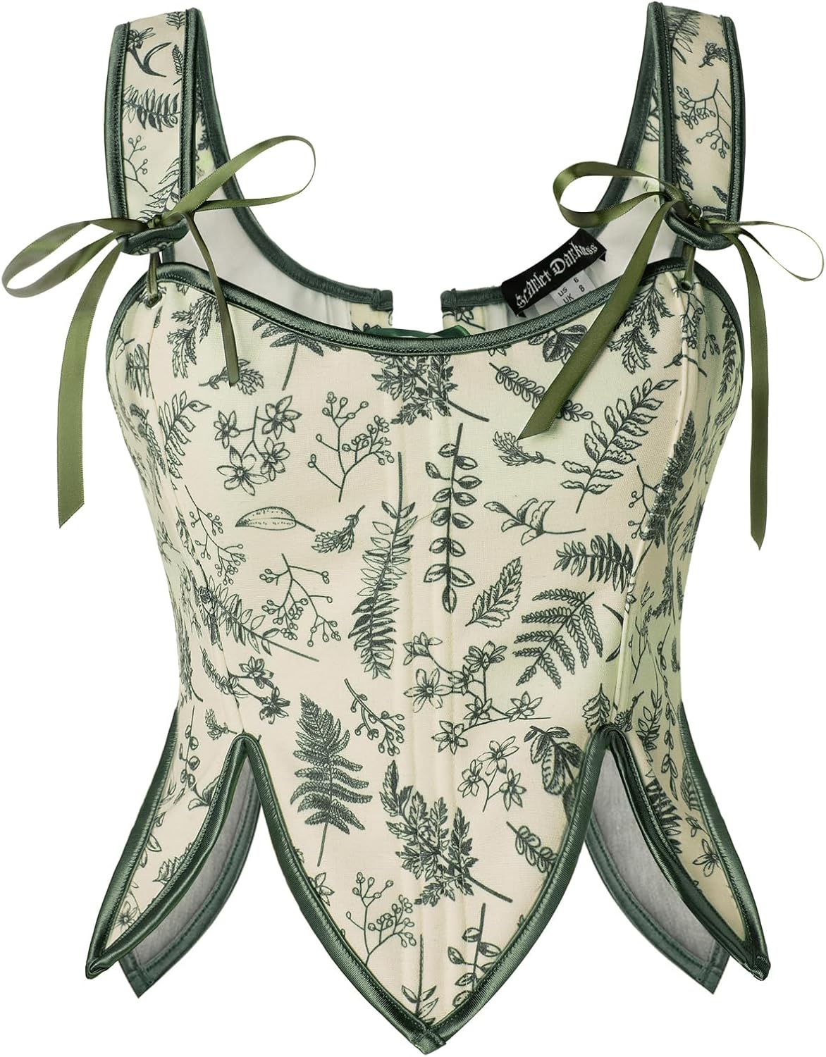 Renaissance Corset Tops for Women with Floral Lace Up Design