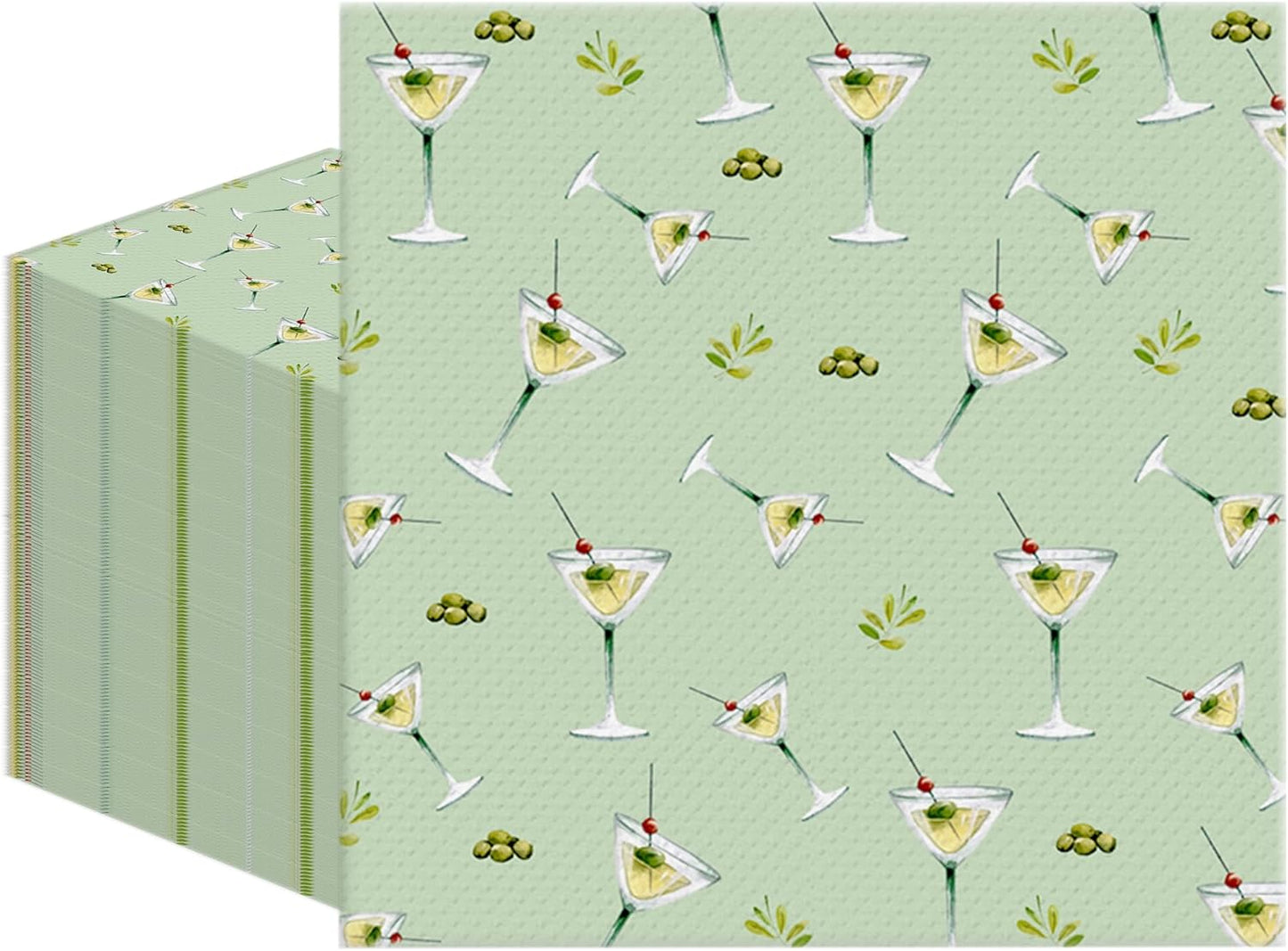 Green Martini Birthday Napkins - Fun Party Decor!