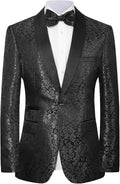Men's Floral Dinner Party Prom Wedding Stylish Tuxedo Suit - Elegant