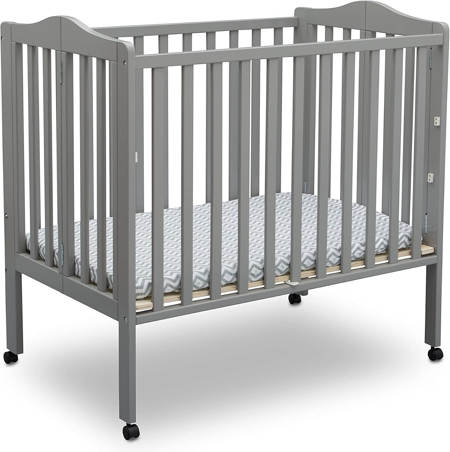 Delta Children Folding Portable Mini Baby Crib for Small Spaces