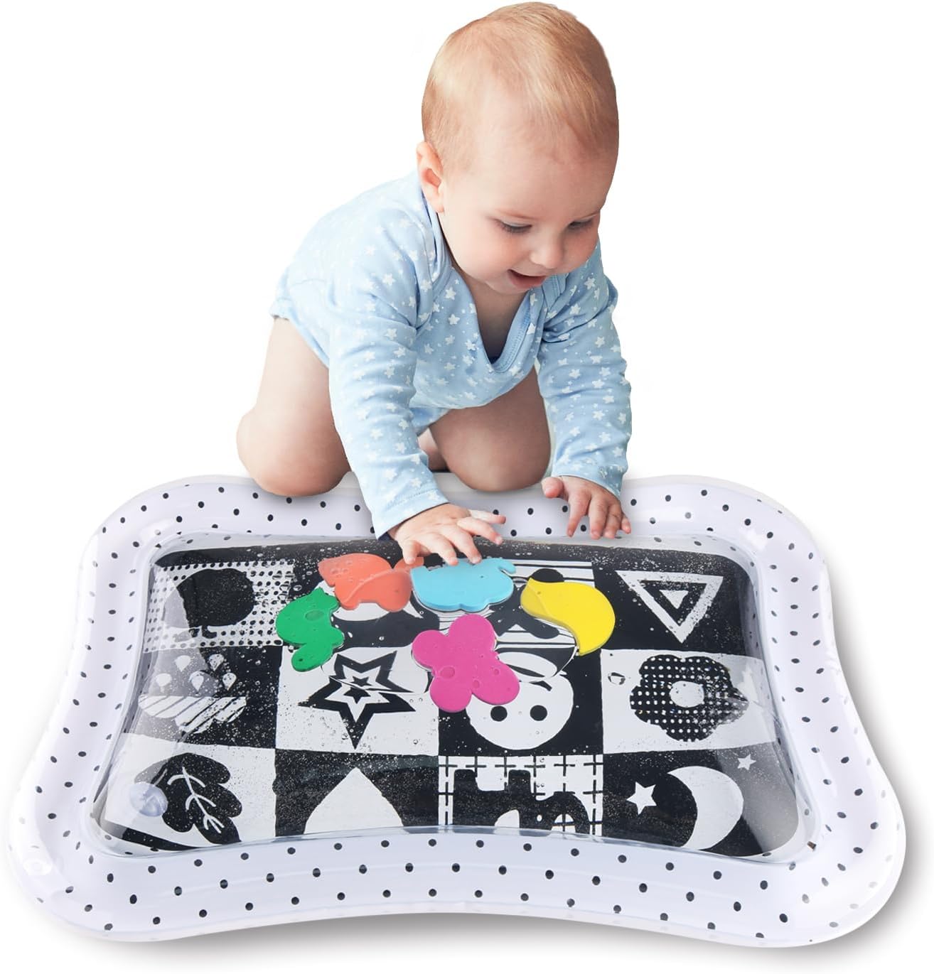 High Contrast Tummy Time Mat for Sensory Development