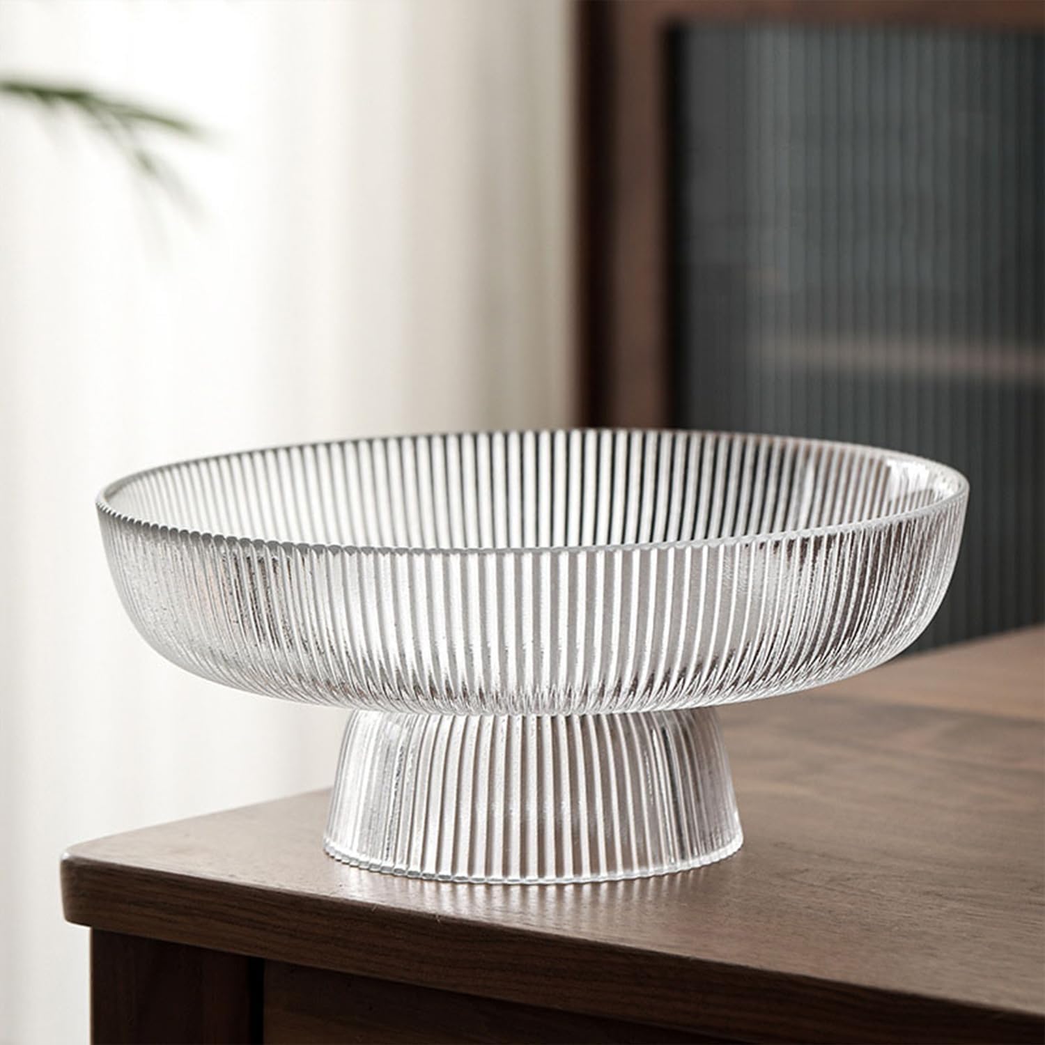 Decorative Glass Fruit Bowl for Kitchen Counter and Table Decor