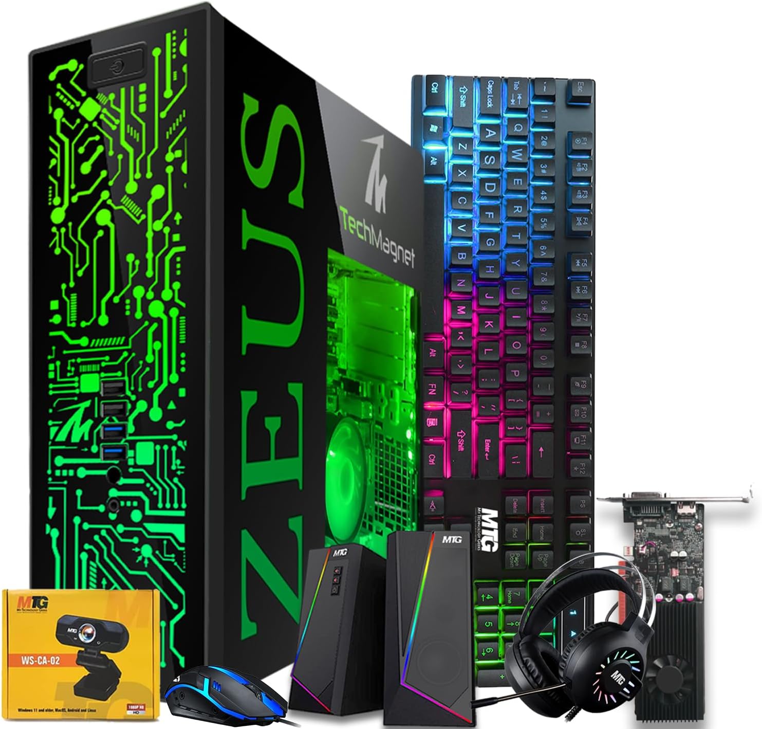 TechMagnet Gaming Desktop PC with Intel i5 and RGB Accessories
