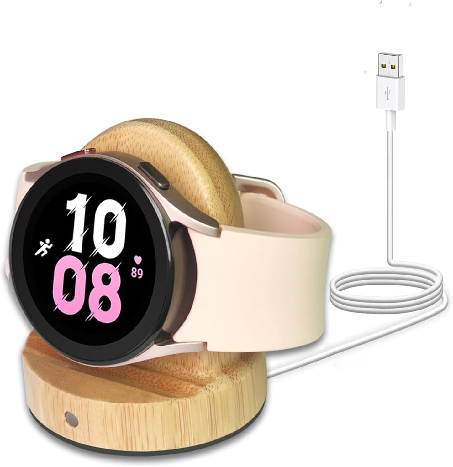 Fast Charge Magnetic Bamboo Watch Stand for Samsung Galaxy Series