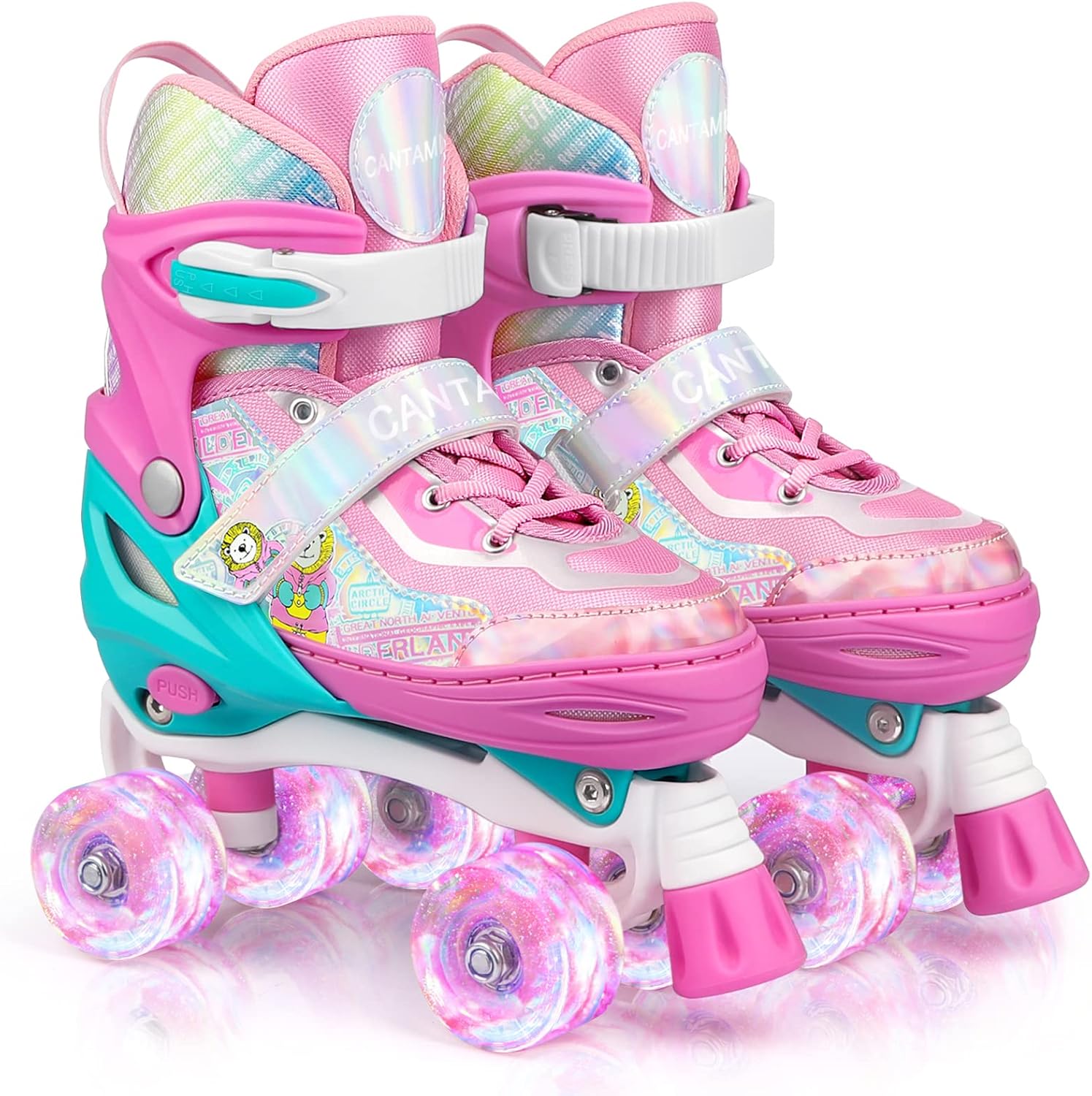 Adjustable Roller Skates for Kids with Colorful Light Up Wheels