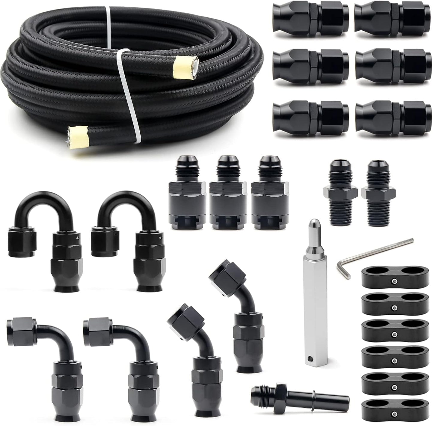 6AN PTFE Fuel Line Kit for LS Swap EFI E85 Injection 20FT