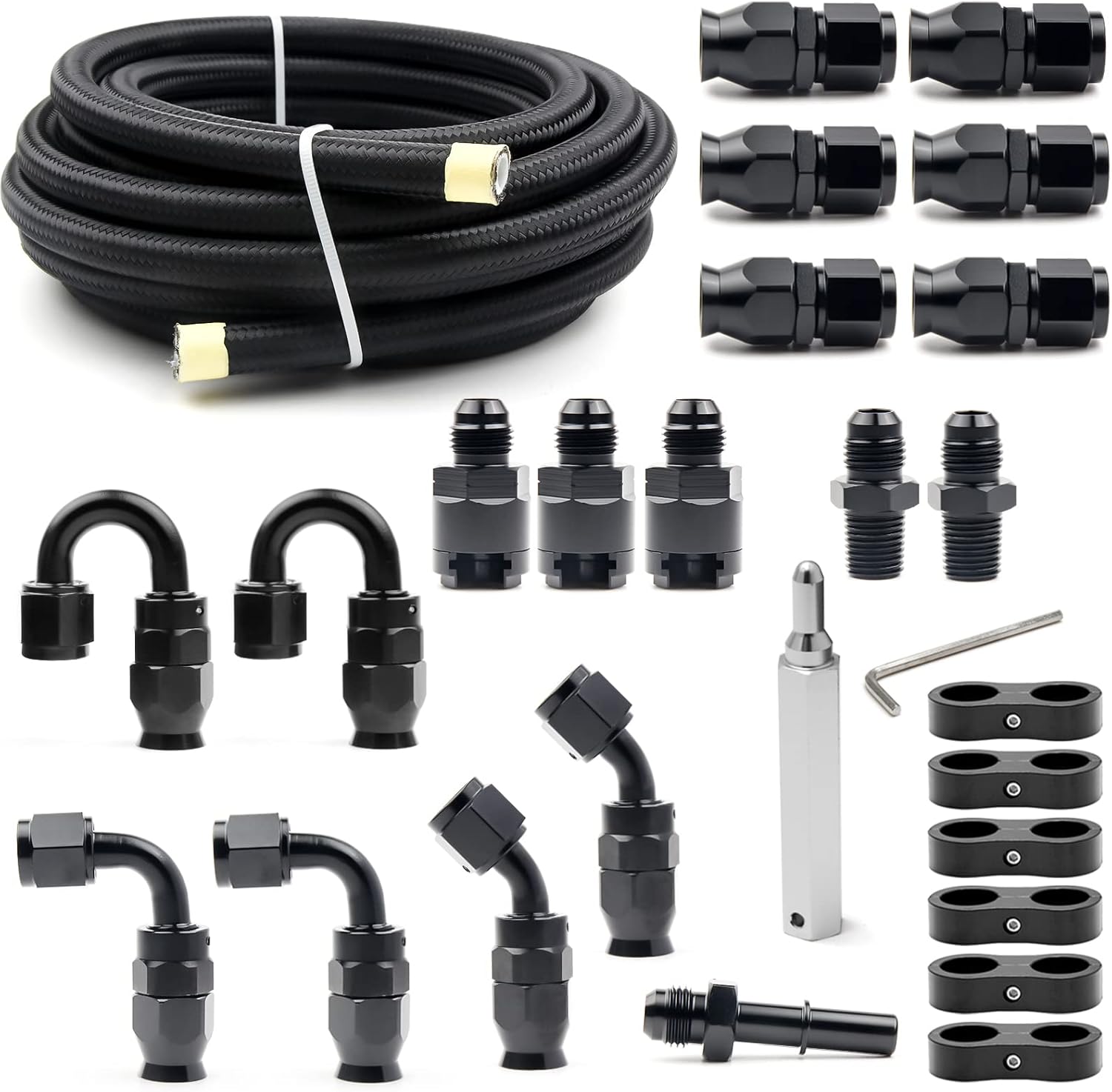6AN PTFE Fuel Line Kit for LS Swap EFI E85 Injection 20FT