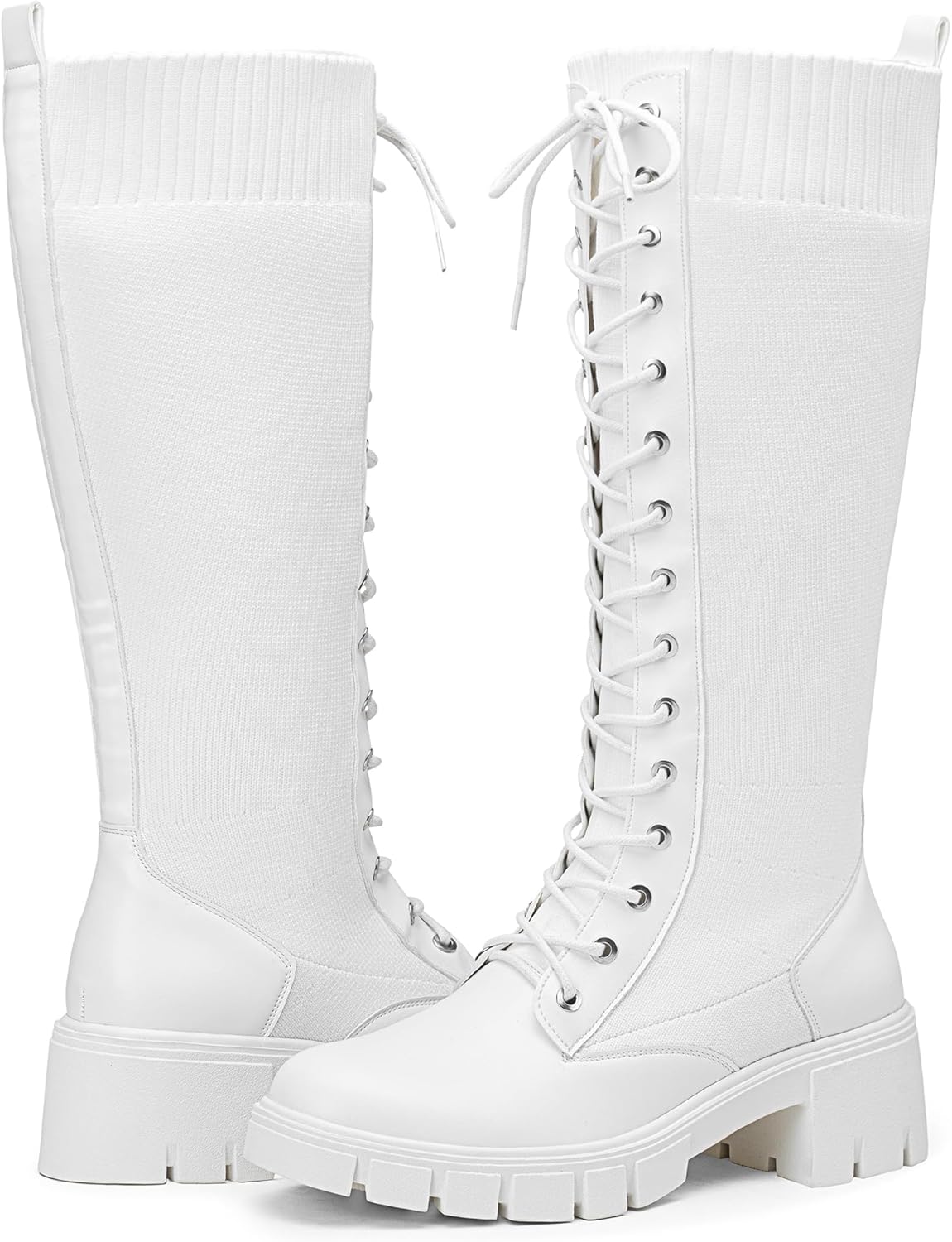 Vepose Women's 953 Lace Platform Combat Knee High Boots Review