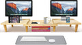 Dual Monitor Stand Riser - Solid Wood Adjustable Laptop Riser