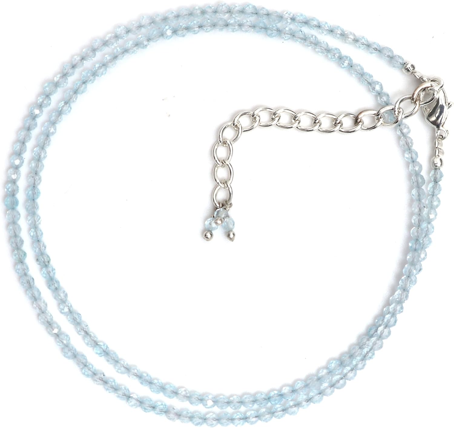 Gempires Natural Necklace with Sky Blue Topaz Beads for Her