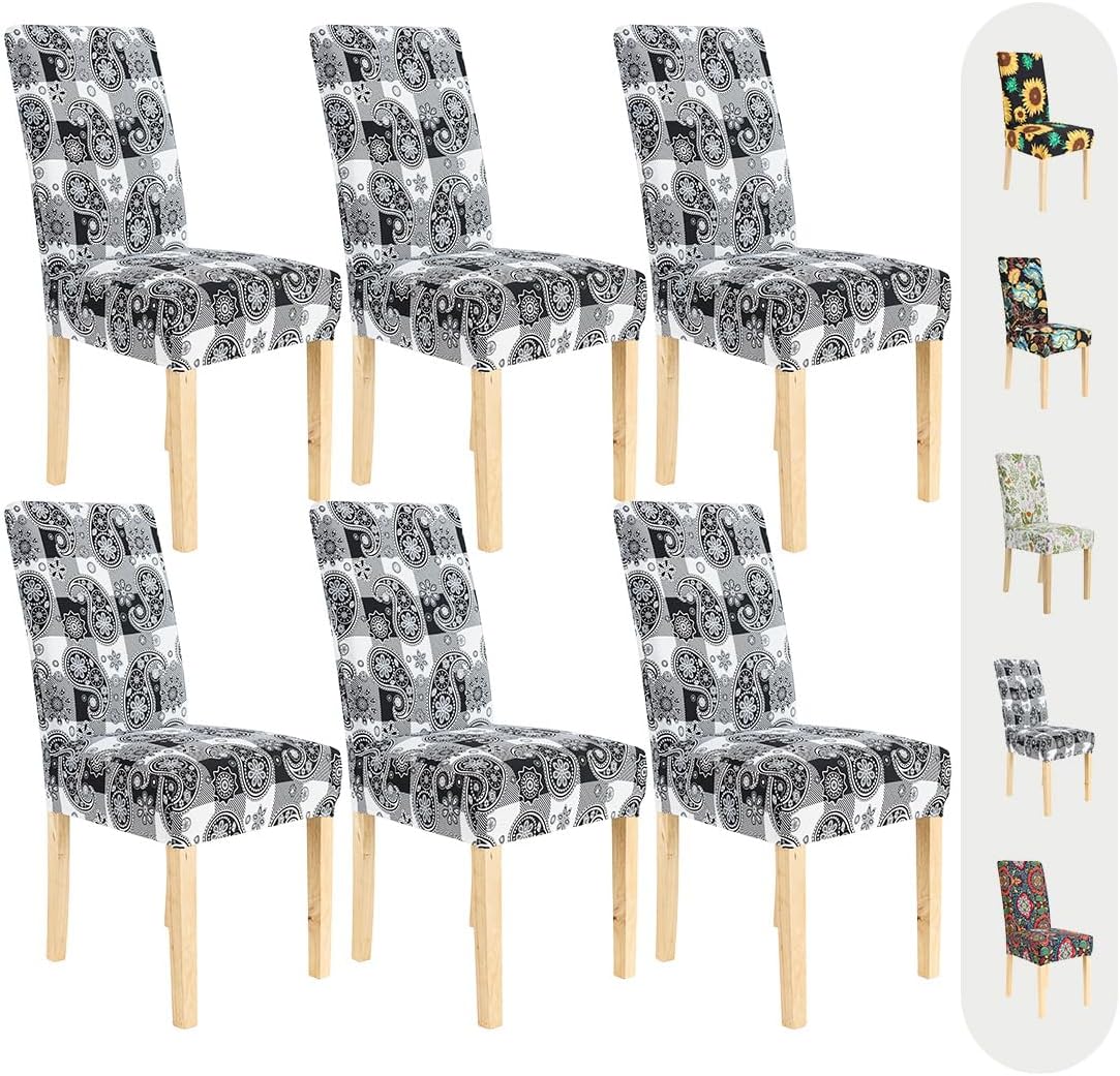 Secgo Chair Covers for Dining Room - Stylish and Durable 6 Pack