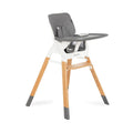 Dream On Me Nibble Wooden Compact High Chair in Light Grey - Portable