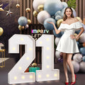imprsv 3FT Marquee Numbers 21 - Light Up 3 ft Number for Parties