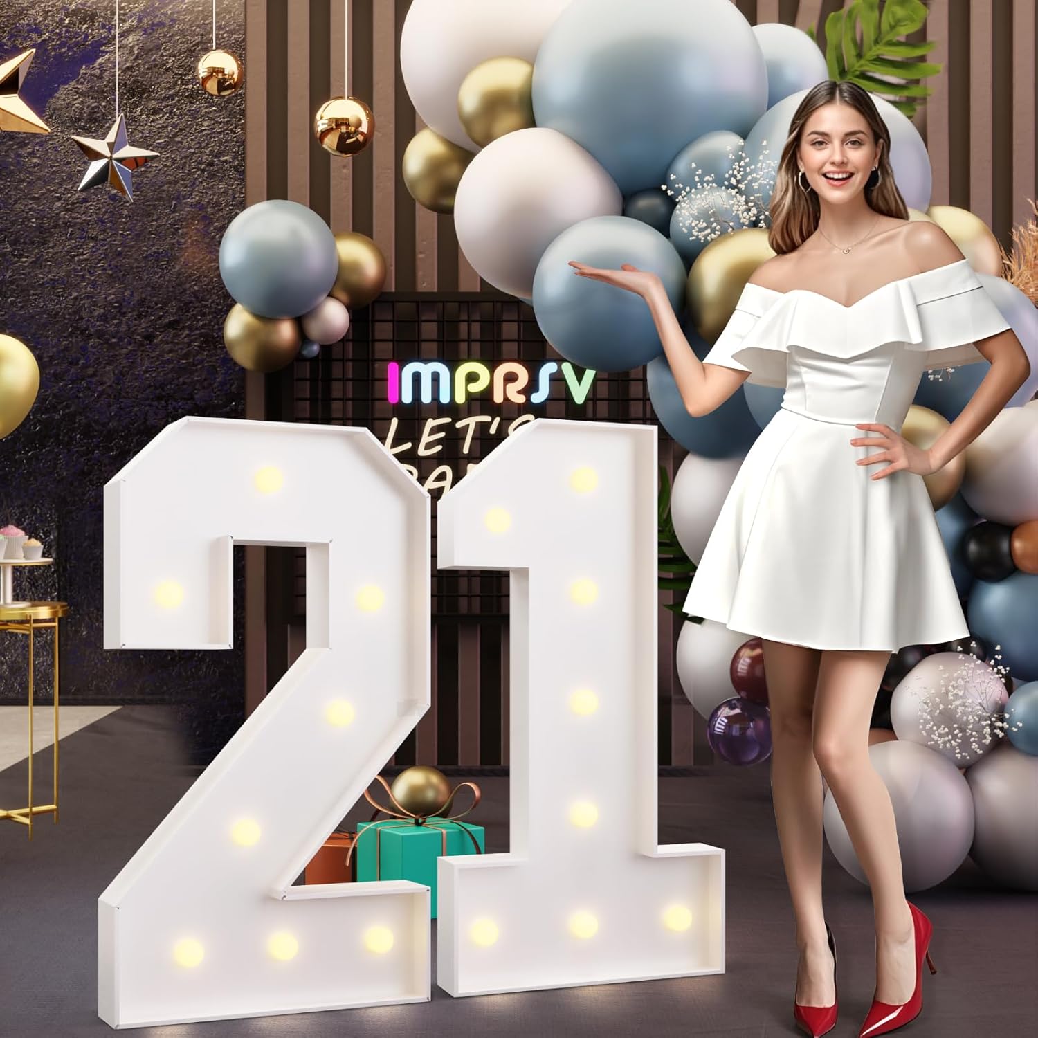 Light Up Numbers 21 for 21st Birthday Party Decorations