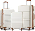 Kono 3 Piece Hardside Spinner Luggage Set - Lightweight Expandable