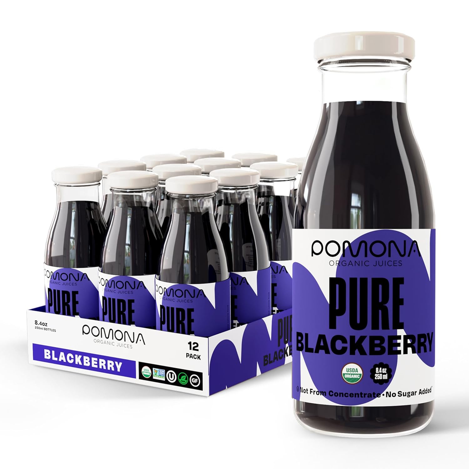 Pomona Organic Blackberry Juice Pack of 12 for Healthy Living