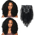 Sassina Remy Kinky Curly Clip in Human Hair Extensions 16 in - Natural