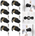 Door Knob with Lock and Key - Keyed Entry Round Ball Locking Knob