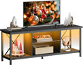 55-inch Industrial TV Stand with LED Lights - Modern TV Console