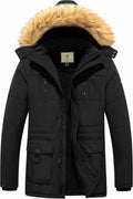 WenVen Men's Winter Coat Warm Parka Jacket with Removable Faux Fur
