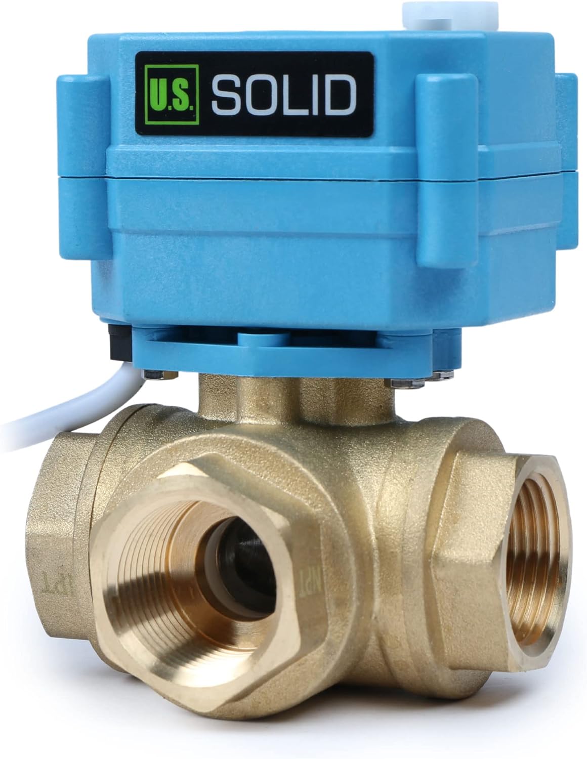 3/4in 3 Way Brass Motorized Ball Valve for Fluid Control