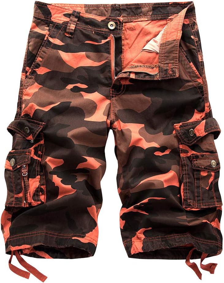 IDEALSANXUN Men's Casual Loose Fit Multi-Pockets Cargo Shorts