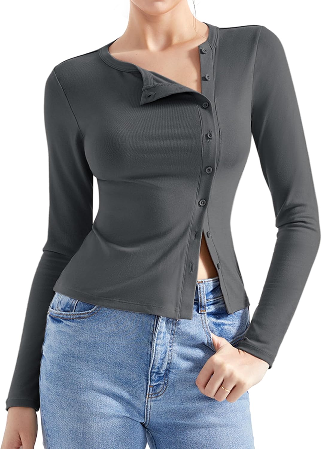 SUUKSESS Women Button Down Ribbed Tops for Stylish Outfits
