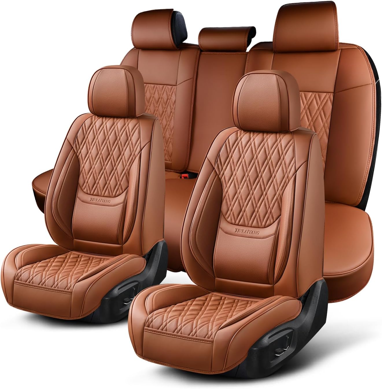 Breathable Leather Car Seat Covers Full Set for SUVs and Trucks
