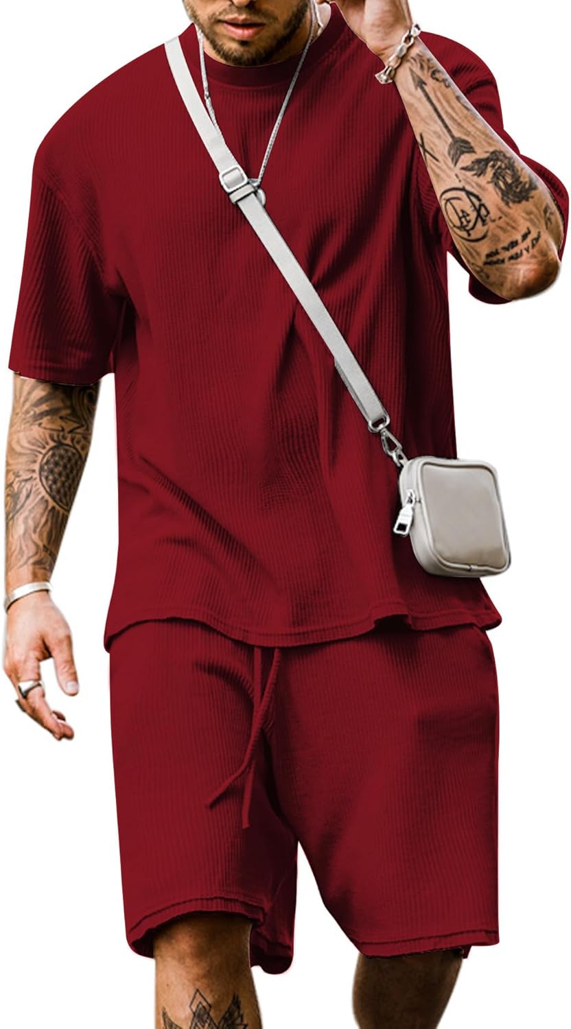 Babioboa Men's Short Sleeve Tracksuit for Casual Summer Style