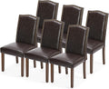DUMOS Dining Chairs Set of 6 - Durable PU Leather Chairs for Home