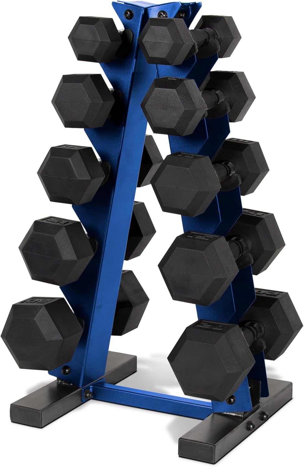 CAP Barbell 150 LB Coated Hex Dumbbell Weight Set with Rack