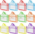 Teling Thick Clear Book Pouches with Blank Name Tags - Classroom