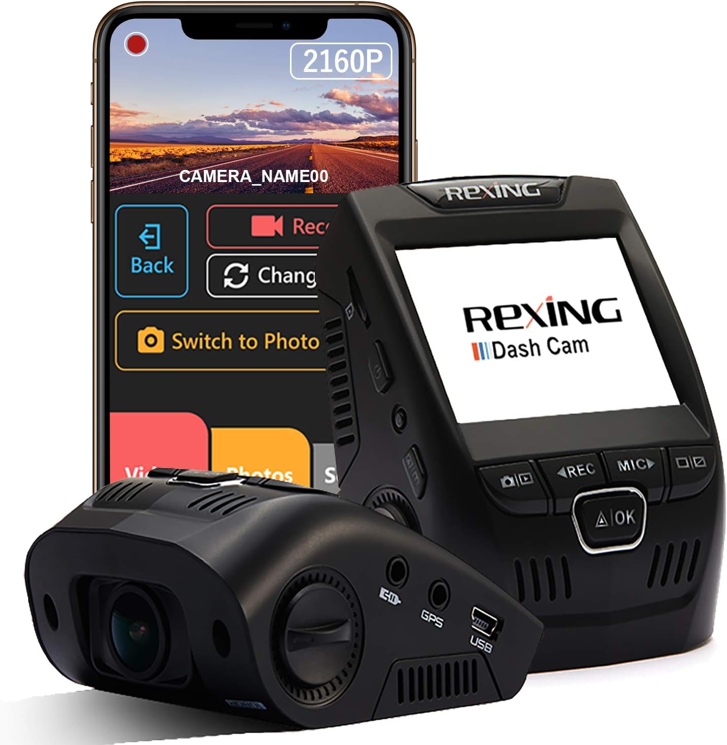 REXING V1 - 4K Dash Cam with Wi-Fi & G-Sensor