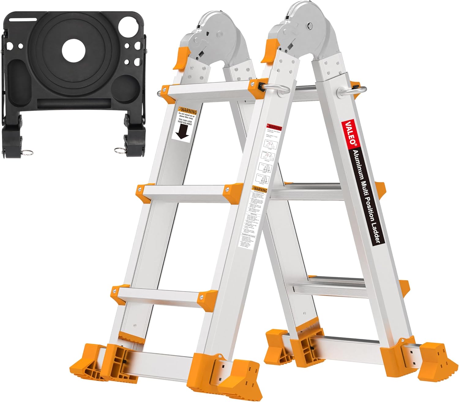 Valeo 11FT Multi Position Ladder with Tool Tray and Stability