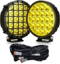 Amber Round LED Offroad Lights 6in 2pcs - Powerful Weatherproof