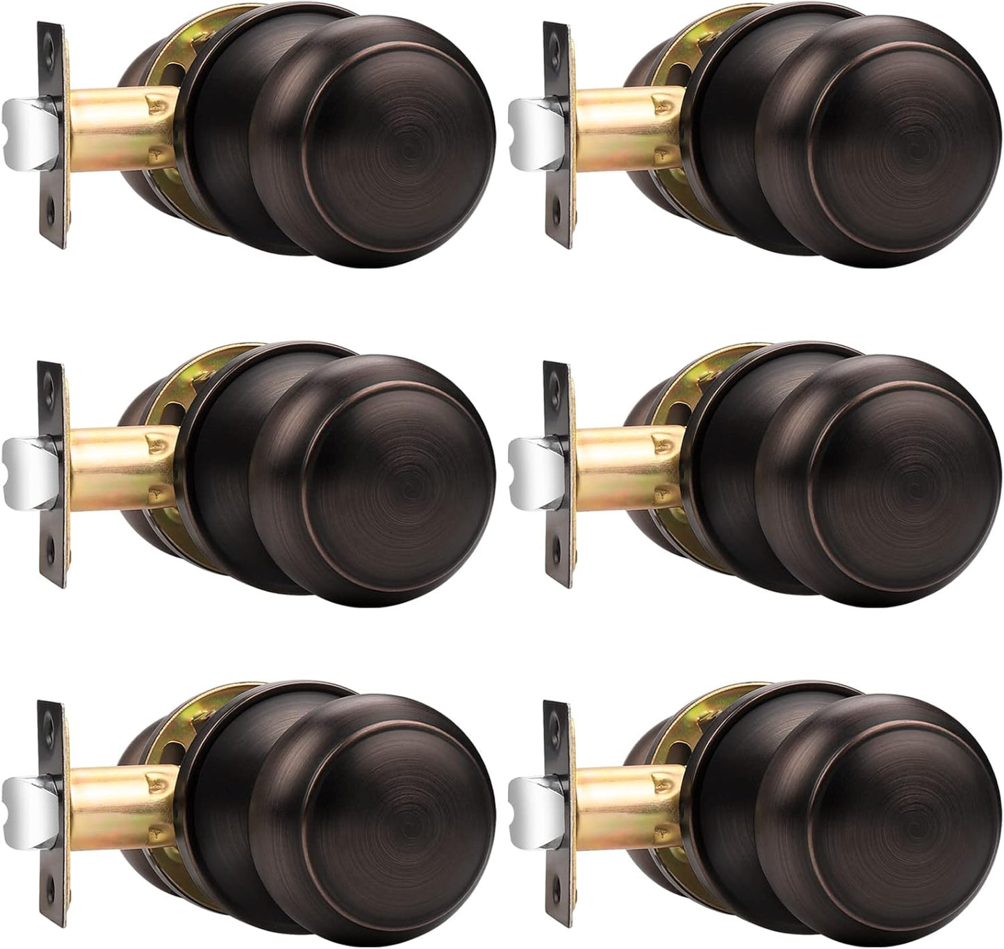 Probrico Passage Door Knobs for Hall and Closet, 6 Pack