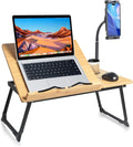 Laptop Desk in Bed Adjustable Bamboo Lap Desk Table - Tilting Surface