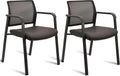 CLATINA Stackable Office Chair Set of 2 - Ergonomic Mesh Guest Chairs