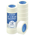 2 in x 60 yd Wide Masking Tape Pack of 12 - Durable, No-Residue Rolls
